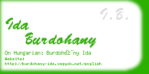 ida burdohany business card